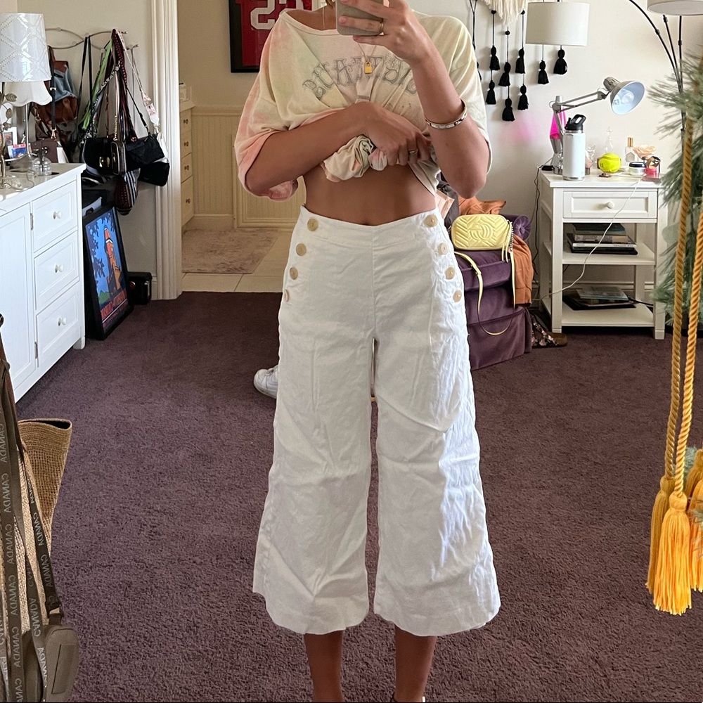 Ann Taylor White Wide Leg Pants